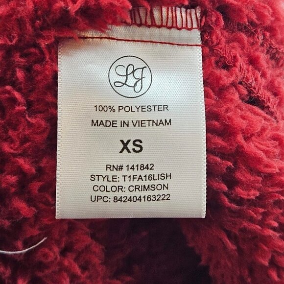 Lauren James Preptec Linden Sherpa 1/4 Zip Sweatshirt Red FSU Women's XS Preppy - Picture 8 of 11